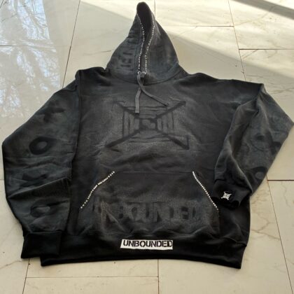 Black Tic Toe Rhinestone Hoody