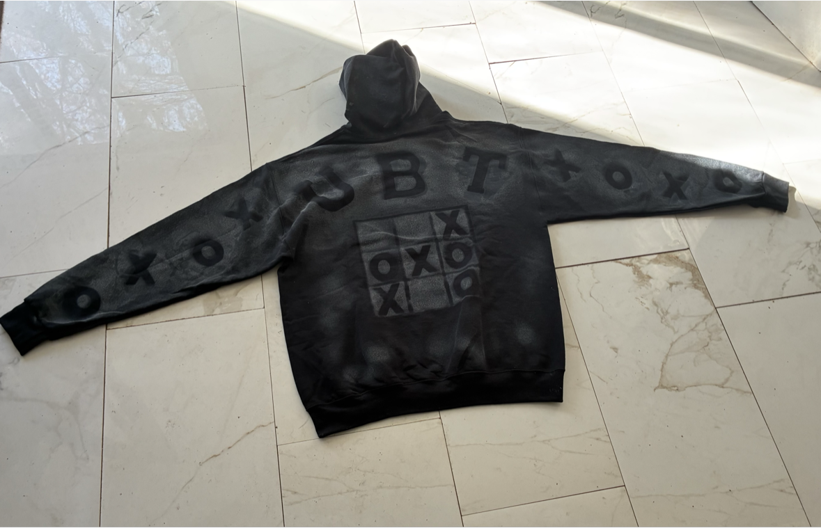 Black Tic Toe Rhinestone Hoody - Image 2